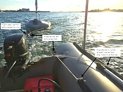 Towing set up to tow object behind your inflatable boat.