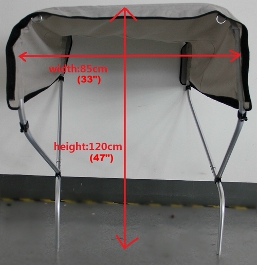 2BOW Sun Canopy Bimini Top Shade for Small Boat Kayak Kaboat and Canoe 