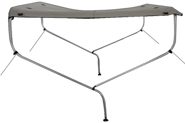 bow bimini top ready to be installed on wide, up to SD470 boat 
