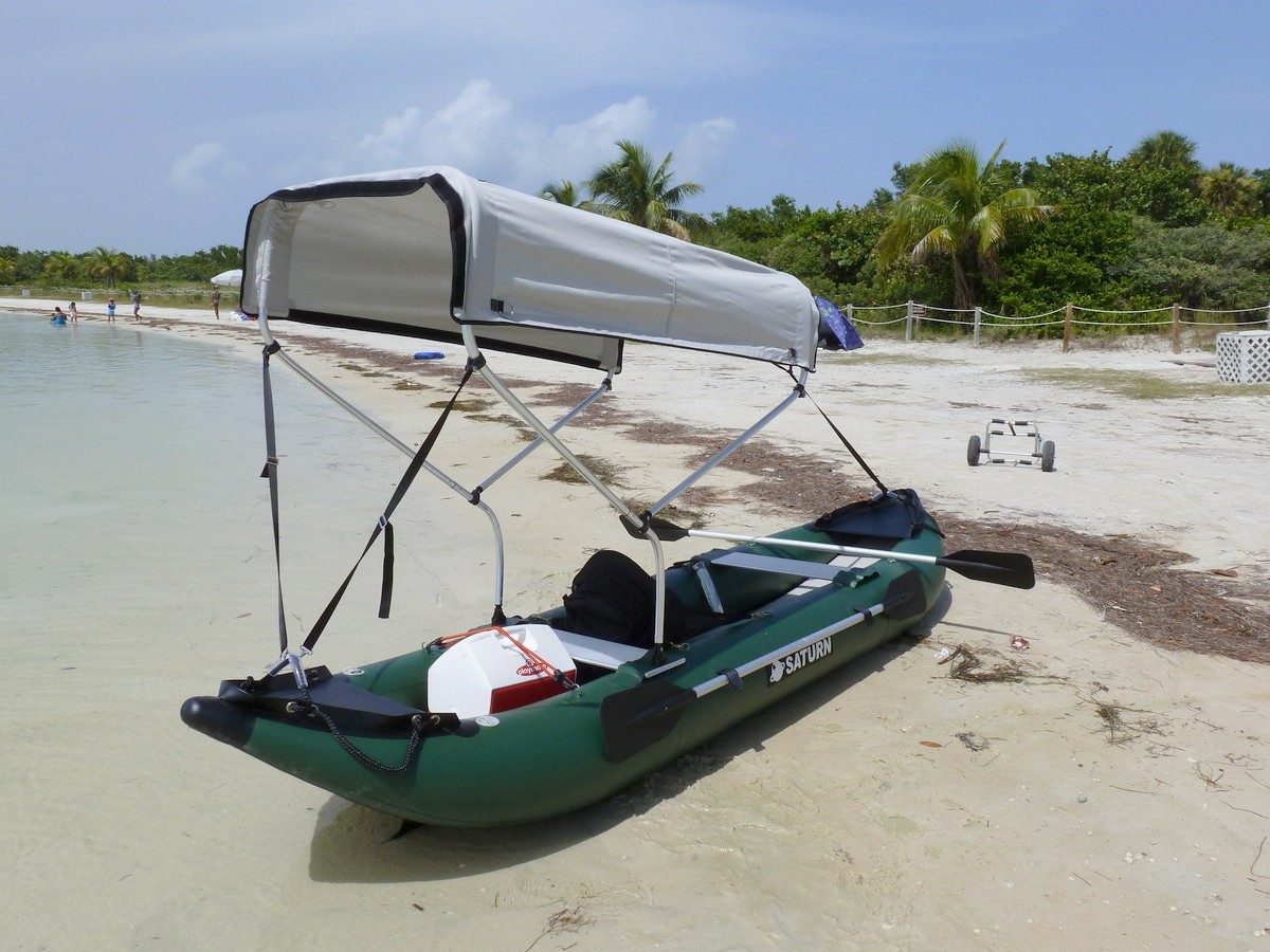 Bimini Top Sun Shade for Inflatable Kayaks. Click to zoom in.