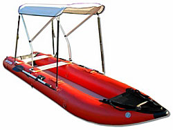 Saturn Bimini Tops for Kayaks, Canoe and KaBoats. Protects agains sun and rain. Click on image to zoom in.