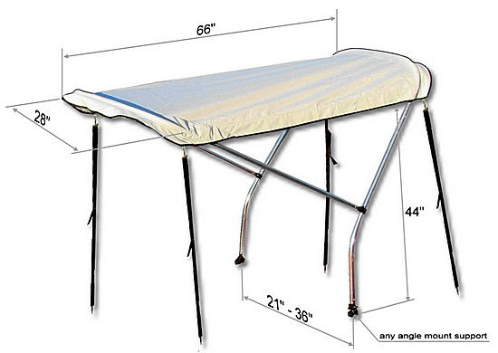 Details about BIMINI TOP SUN SHADE CANOPY FOR KAYAK KaBoat CANOE BOAT
