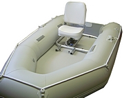 Cental console frame without steering arm, installed into small 9.6' Saturn inflatable boat dinghy. Click on image to Zoom in.
