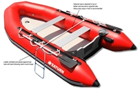Inflatable boat swiming ladder attachment suggestion.