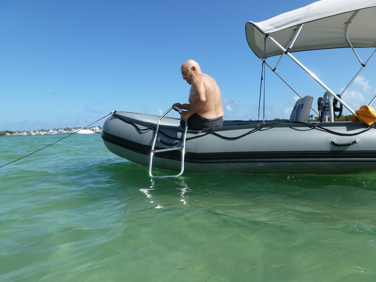 BEST VALUE ALUMINUM FOLDING BOARDING LADDER FOR INFLATABLE BOATS, RAFTS