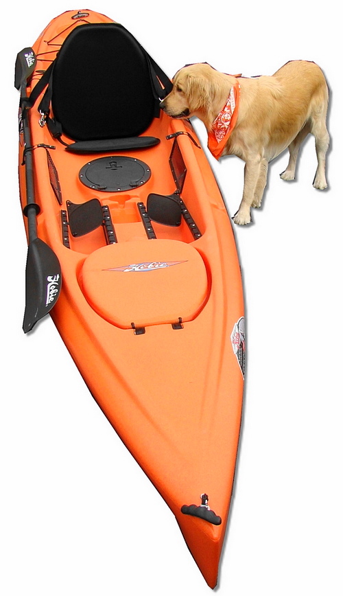 COMFORTABLE HIGH BACK RIGID SUPPORT KAYAK SEAT WITH REMOVABLE SEAT CUSHION.