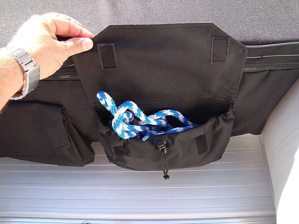 Under seat storage bags and seat cushions for inflatable boats benches
