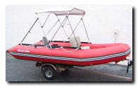 3-bow canopy installed on 13' Saturn SD385 inflatable boat. Click to zoom in.