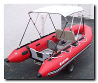 3-bow canopy installed on 13' Saturn SD385 inflatable boat. Click to zoom in.