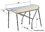 Small sun canopy for inflatable boats. Click to see dimensions.