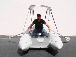 Small 2 bow canopy for inflatable boats. Click to zoom in.