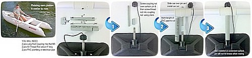 DIY instructions how to raise oarlocks to avoid bumping into knee when rowing KaBoat.