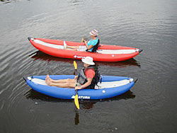 Saturn Inflatable Kayaks BK274 and BK365. Lightweigh and Portable. Click on image to enlarge.