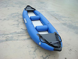 RK375 Saturn kayak with standard inflatable fenders installed