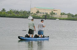RK375 Saturn kayak is so stable, that even 2 people can stand in it.