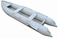 New Inflatable KaBoat with aluminum benches and rowing oars. Click to zoom in.