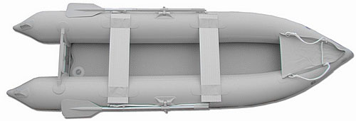 New Inflatable KaBoat with aluminum benches and rowing oars. Click to zoom in.