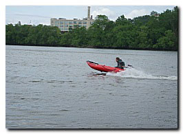 Hello, I purchased the SK396R and love it. The boat is better quality than expected and is great since I live in an apartment. Set up time from the back of my mini-van to water is about 5 minutes, I can often set it up and be out in the water before larger solid-hull boats can get off of their trailers and going. With my small outboard this things zips and since it doesn't weigh much at all, I barely use a gallon of gas all day. Anyways thanks for making a fantastic boat that I can afford on a college budget.