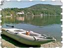 Saturn inflatable kayak/boat crossover KaBoat on a lake in Italy.