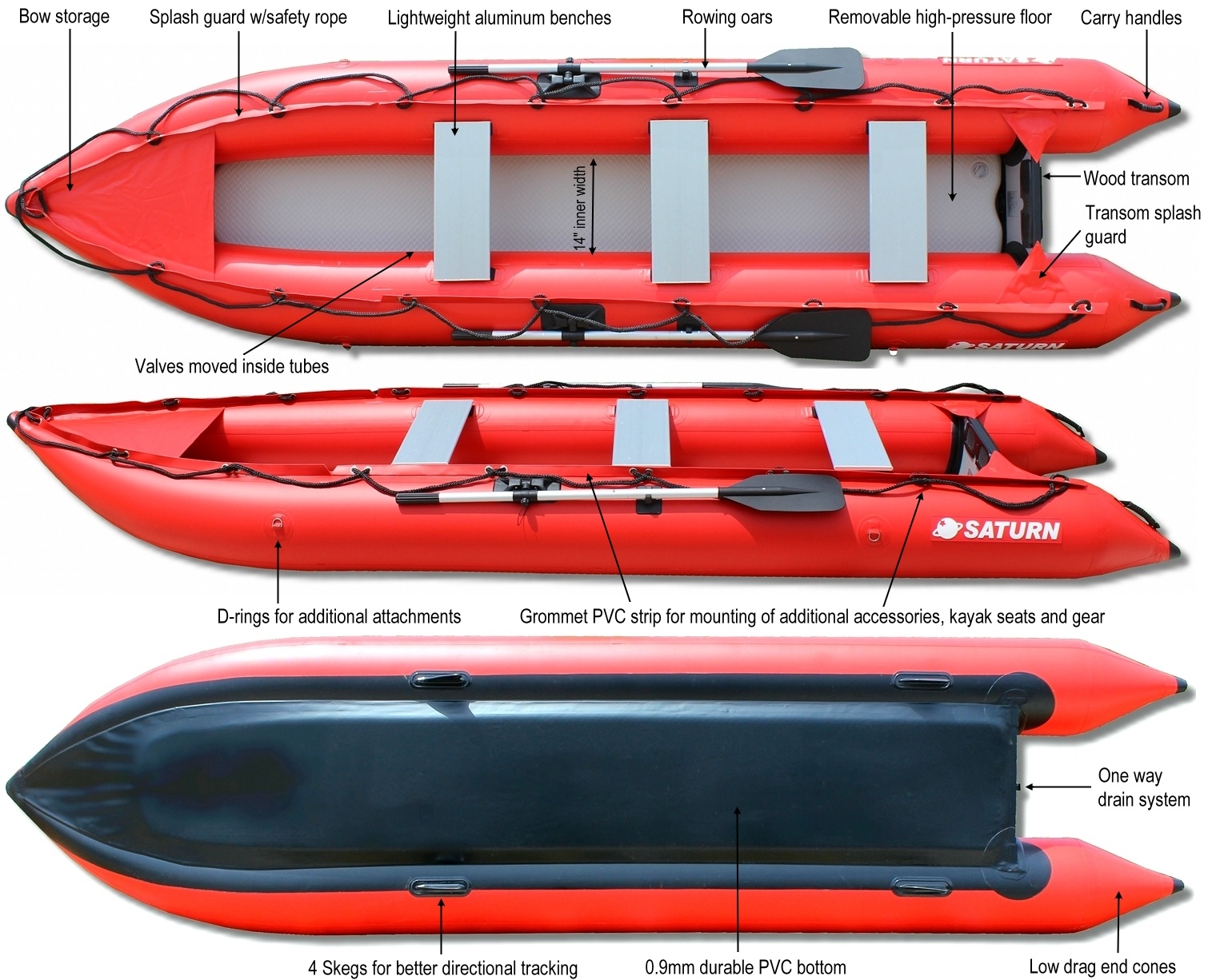 14' inflatable Kayak &amp; inflatable Boat crossover - KaBoat SK430.