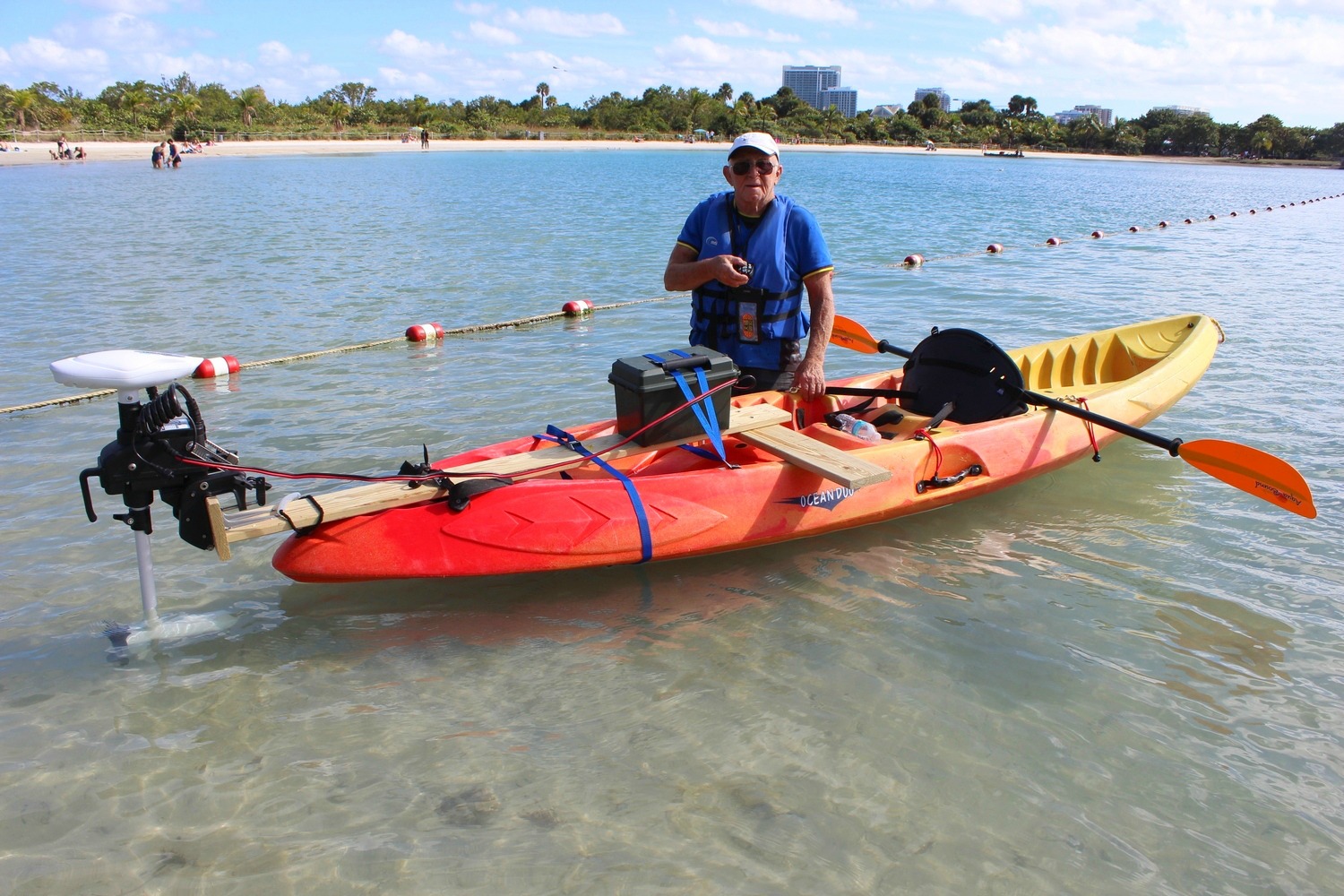 Remote Controlled 55Lbs 12V Electric Trolling Motor.