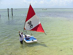 Older version of Sail Board with NEW sail kit. Click for larger pictures.