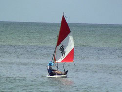 Older version of Sail Board with NEW sail kit. Click for larger pictures.