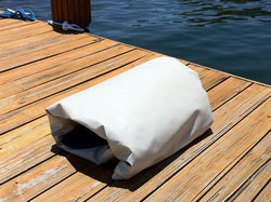 Deflated and folded SB220 sail board. Click to zoom in.
