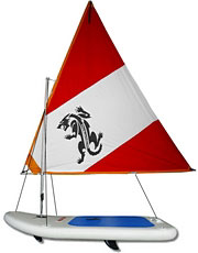 Portable Inflatable Sail Board Sailboat for easy Sailing. Click to enlarge.