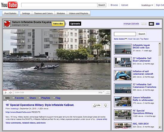 Click to see Saturn Inflatables video clips on YouTube