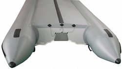 Heavy-Duty Marine transom with 3 drain outlets.