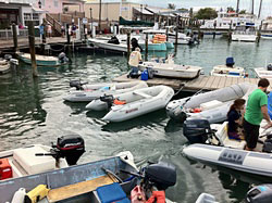 Saturn Inflatable Boat at Key West Marina dinghy dock. Click to zoom in.