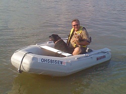 Customer Picture of Saturn SD290 boat with 2 dogs. Click to zoom in.