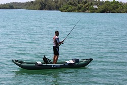 New Saturn OFK396 Inflatable Ocean Fishing Kayak is stable enough for standing in it