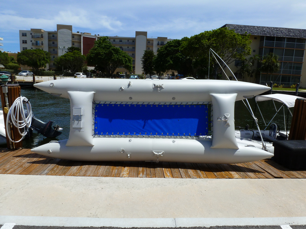 14' Inflatable Sail Catamaran. Portable sail boat in a bag. Frameless