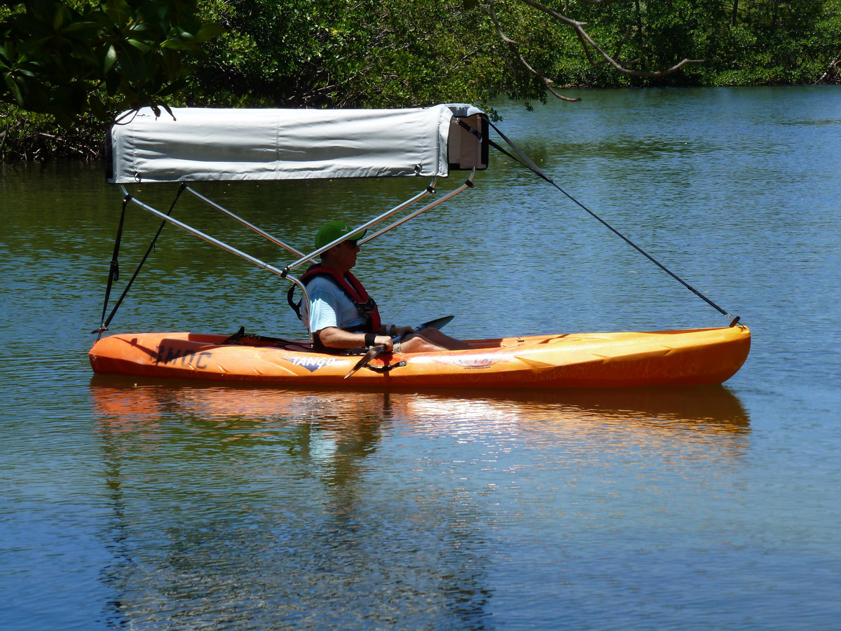 2-Bow Sun Shade Canopy Bimini Top For Boat, Kayak, Canoe 