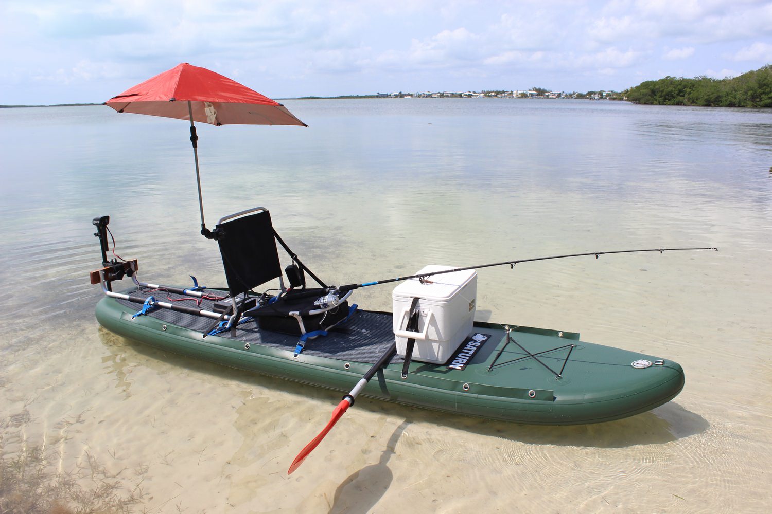 Saturn Fishing SUP Paddle Board Ready For Fishing