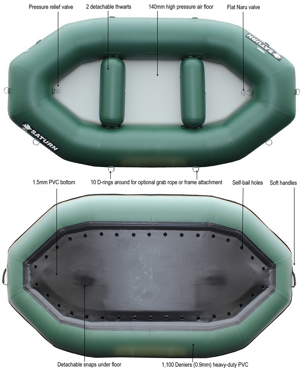 Saturn Inflatable Raft for whitewater action RD290