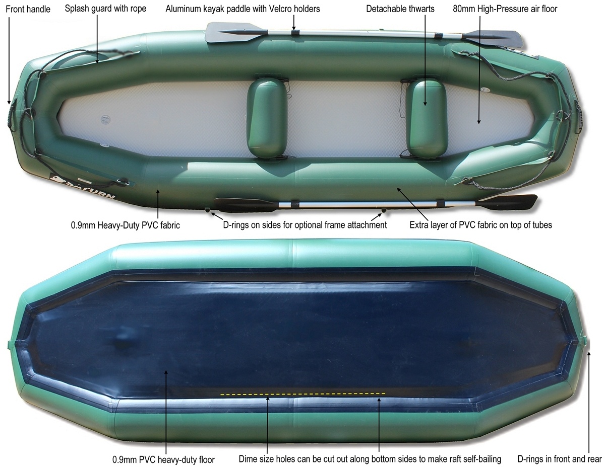 Saturn RD365 inflatable raft specifications
