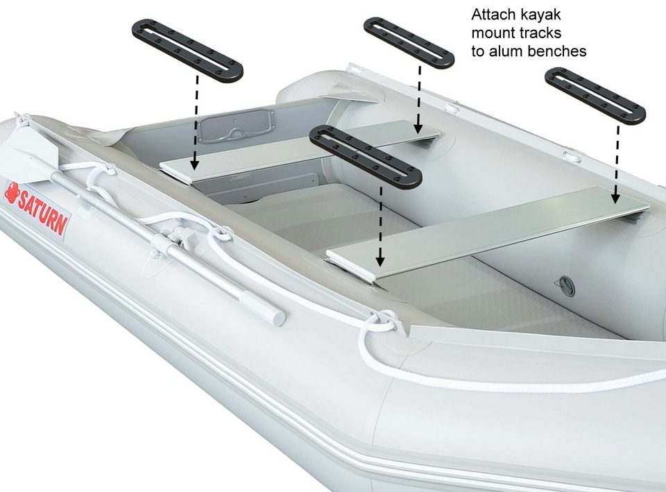 How to use kayak gear track on inflatable boat
