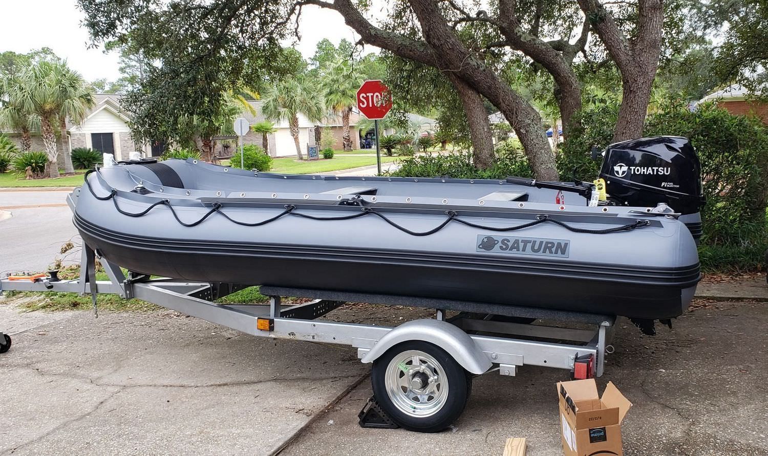 How to Mount a Saturn FB385 Inflatable Boat on a Trailer