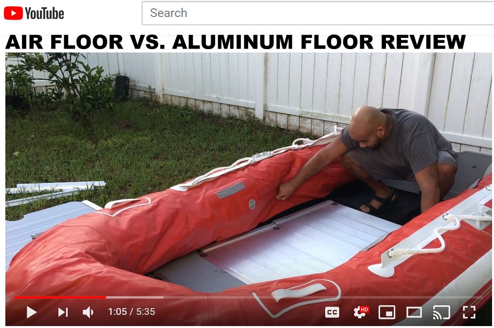 Customer's video of air floor vs aluminum for inflatable boats