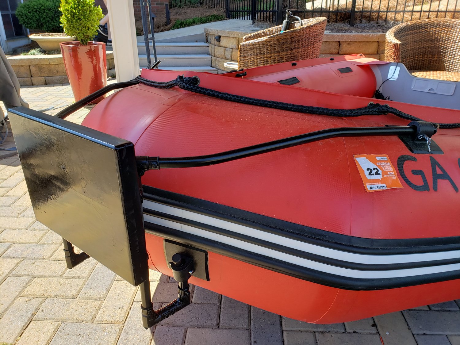 DIY motor mount for bow of inflatable boat