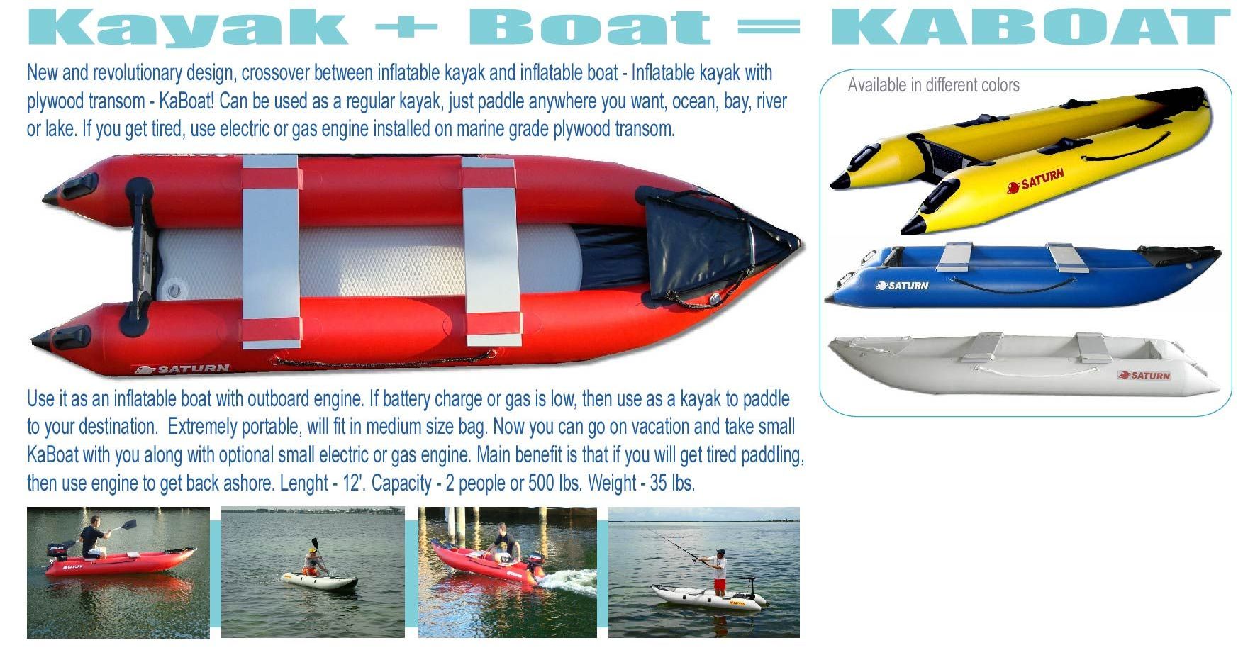 Inflatable Kayaks + inflatable Boats = KaBoats inflatable crossover.