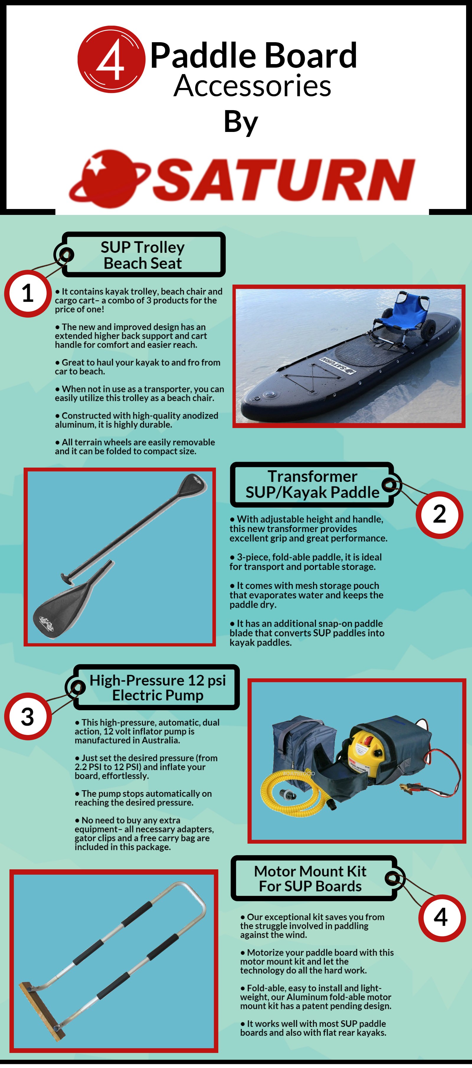 Accessories for Inflatable Paddle Boards from Saturn