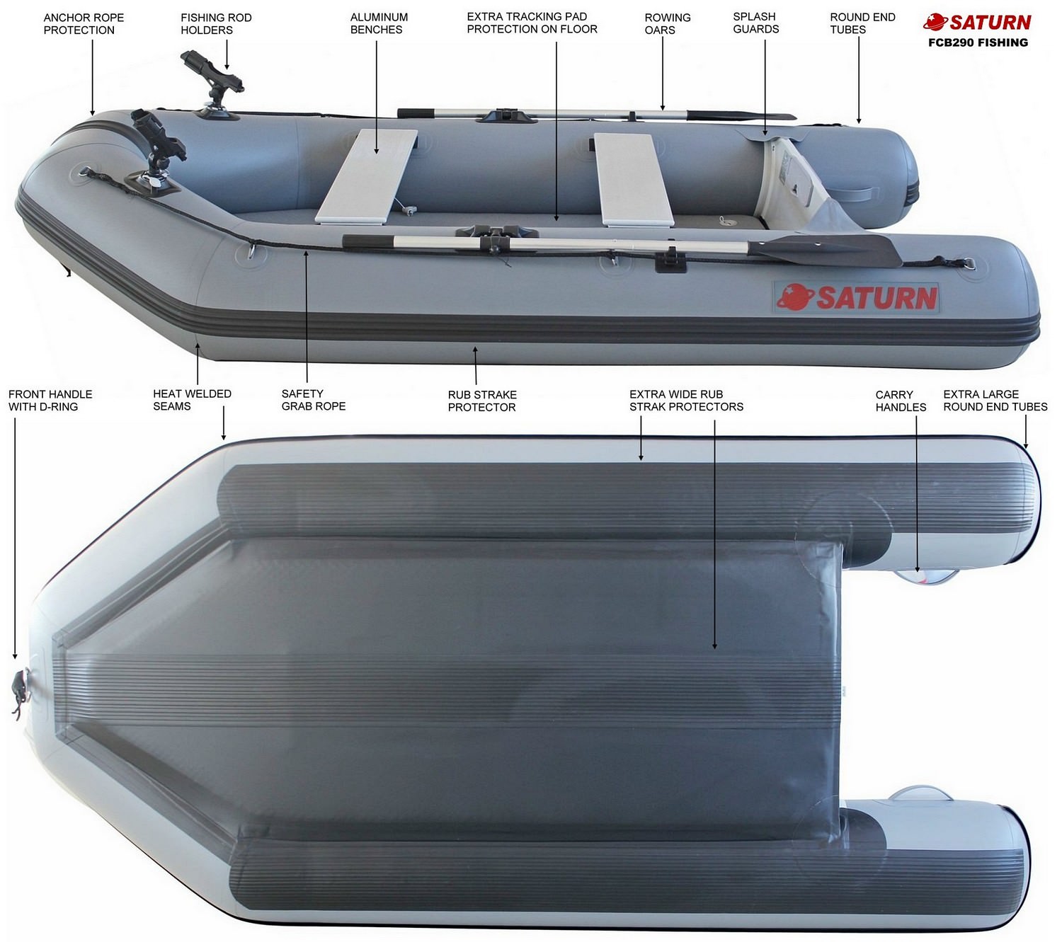 Saturn Fishing Inflatable Boat FCB290 specifications