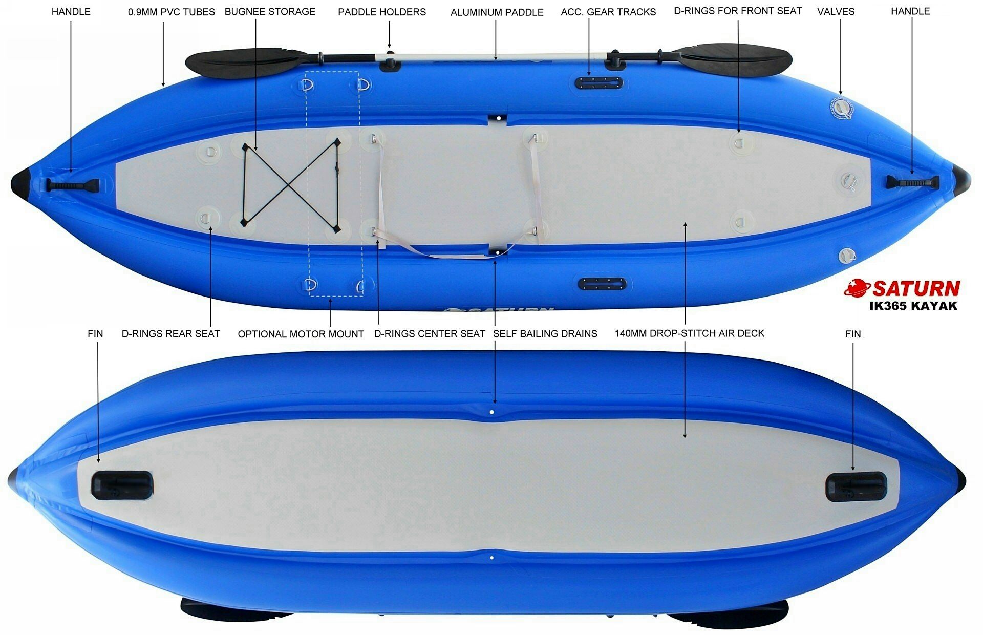 Saturn IK365 inflatable kayak specs