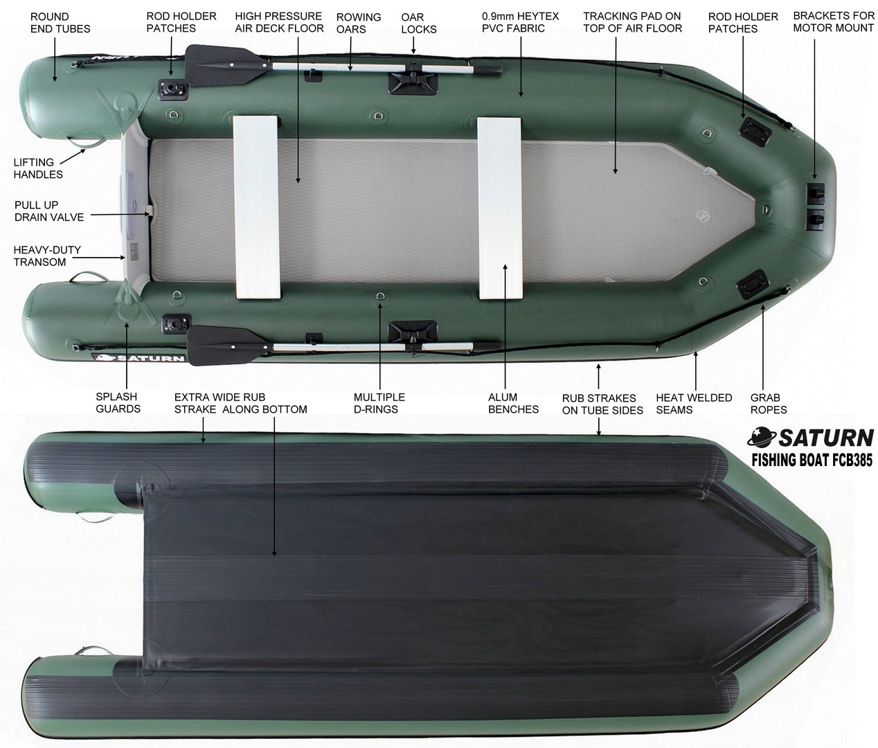 Saturn Inflatable Fishing Boat FCB385 Specs Saturn Inflatable Fishing Boat FCB385 Specs