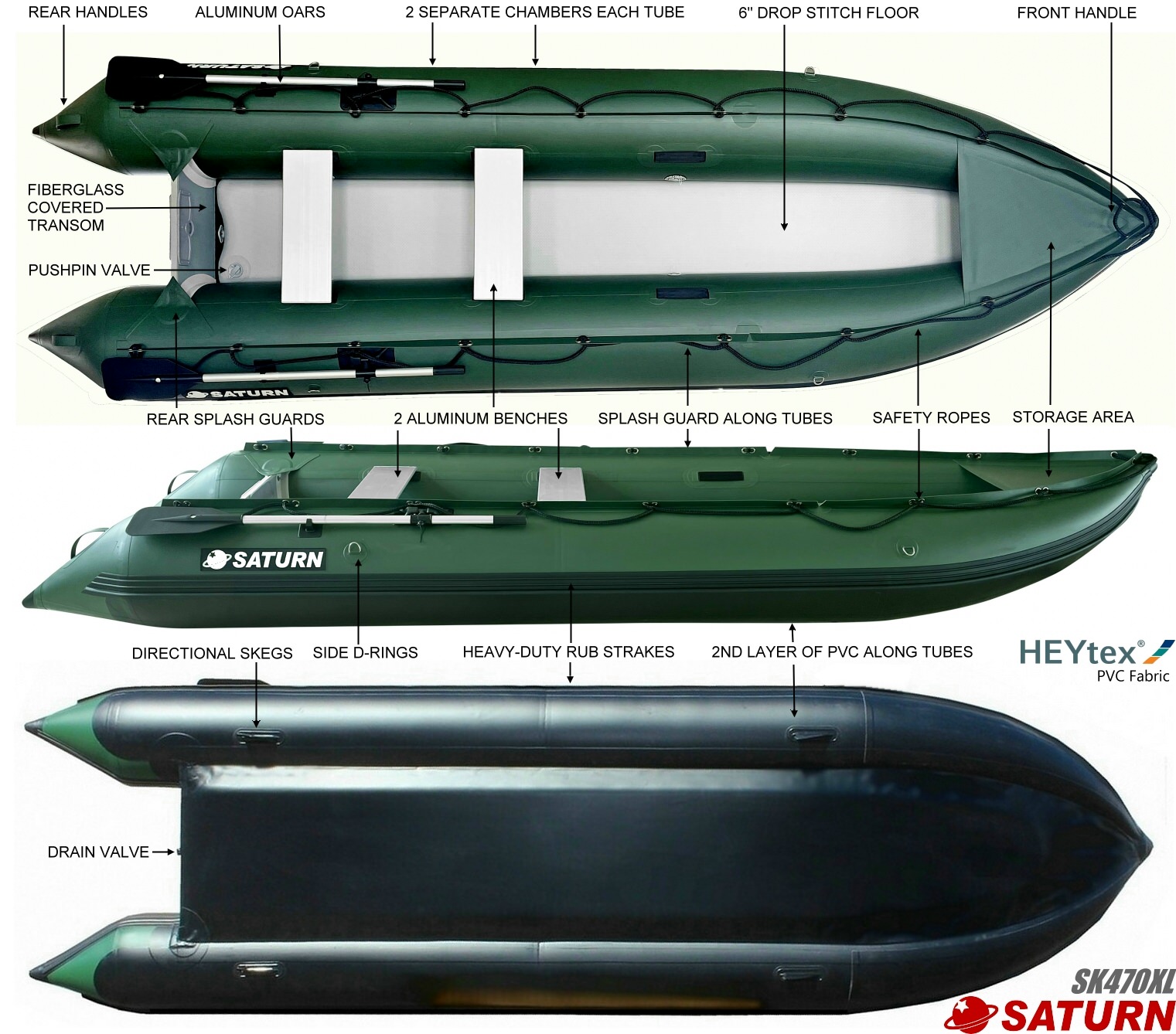 Saturn KaBoat SK470XL Tech Specs.