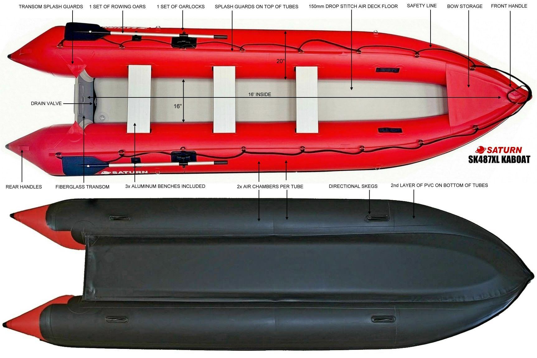 Saturn SK487XL Inflatable KaBoat specifications.